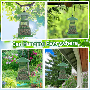 Durable Hanging Bird Feeder with Locking Lid & 360° Perch