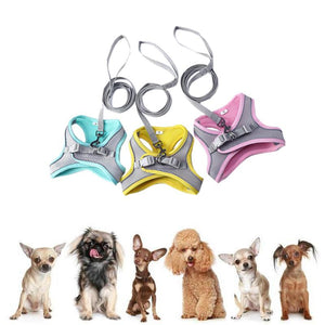 Pet Dog Harness Adjustable Reflective Breathable Outdoor Collars Strap Cat Leash