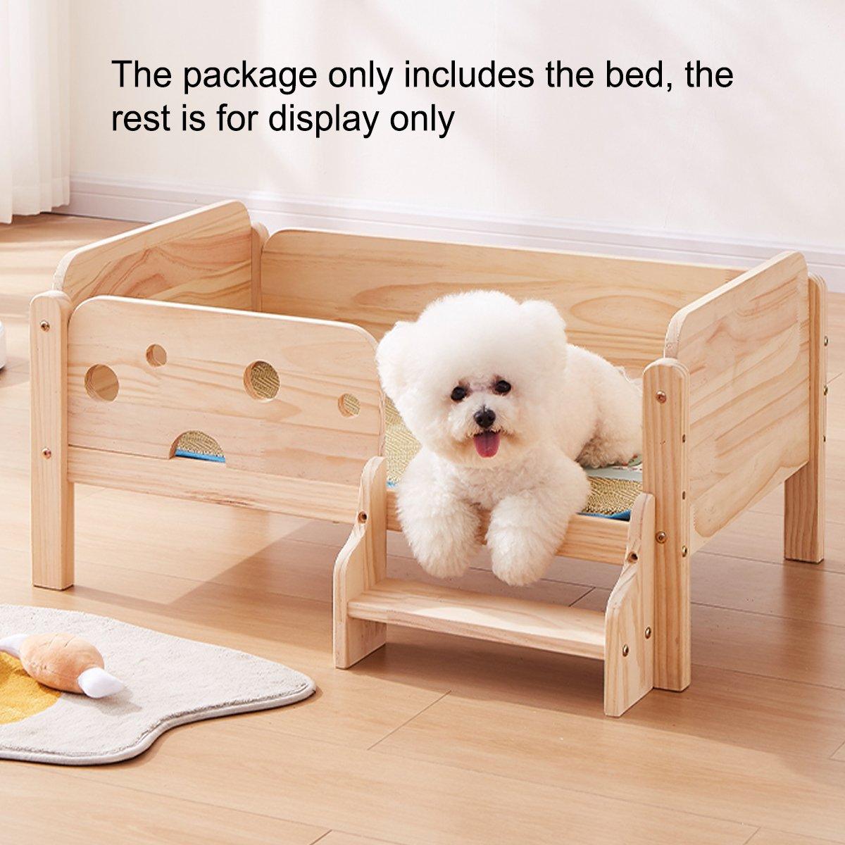 Solid Wooden Dog Kennel Durable Universal Pet Bed Comfortable Outdoor Indoor Bed