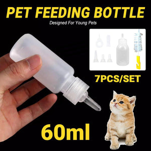 Puppy Kitten Feeding Bottle Set Pet Dog Cat Bady Nursing Water Milk Feeder 60ML