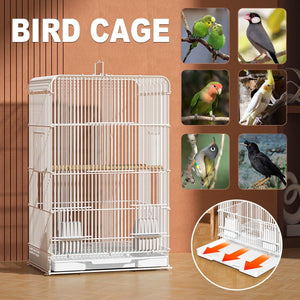 Spacious Metal Bird Cage for Parakeets & Finches Easy to Clean Design