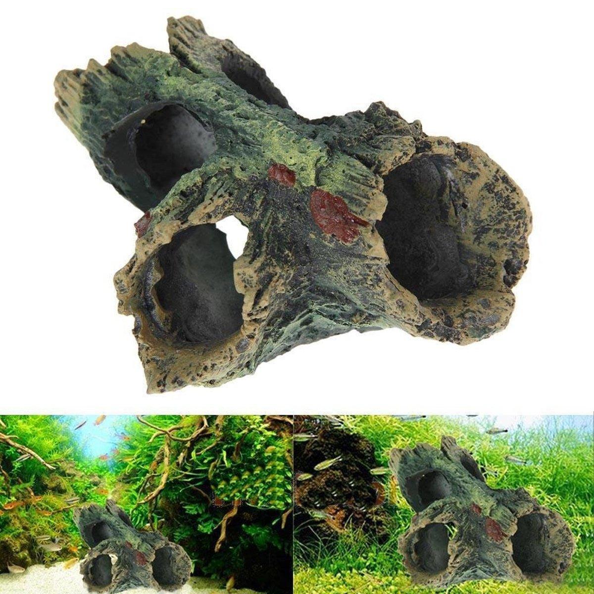 3pcs Aquarium Resin Tree Ornament Fish Tank Decoration Submerged Wood Cave