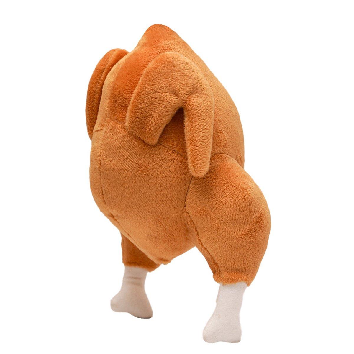 Durable Roast Chicken Plush Dog Toy with Squeaker Fun for All Dogs