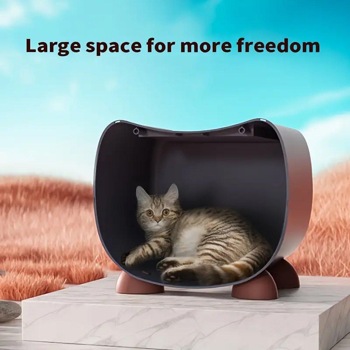 Semi-Enclosed Cat Bed Waterproof & Cozy Pet House for Cats Up to 7.5kg