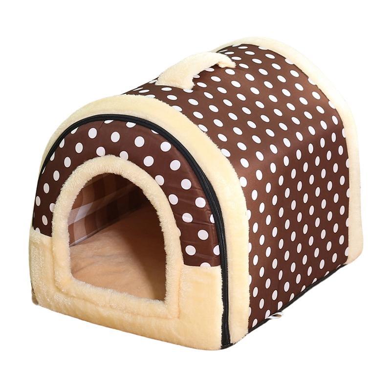 Pet Dog House Kennel Soft Igloo Beds Cave Cat Puppy Bed Doggy Warm Cushion Fold