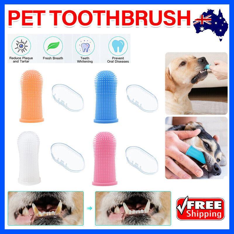 Dog Cat Super Soft Pet Finger Toothbrush Teeth Silicone Brush Care Cleaning