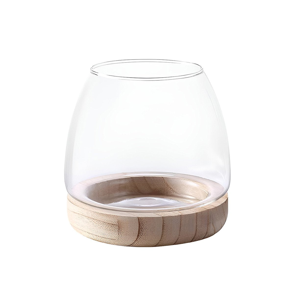 Elegant Small Aquarium with Wooden Tray