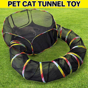 Portable Mesh Cat Tunnel & Enclosure Easy Setup Outdoor Play Area