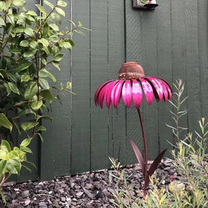 Metal Coneflower Bird Feeder for Small Birds