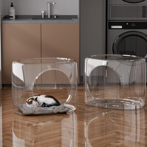 Clear Acrylic Pet Nest Semi-Enclosed Space Capsule Bed for Cats & Small Pets