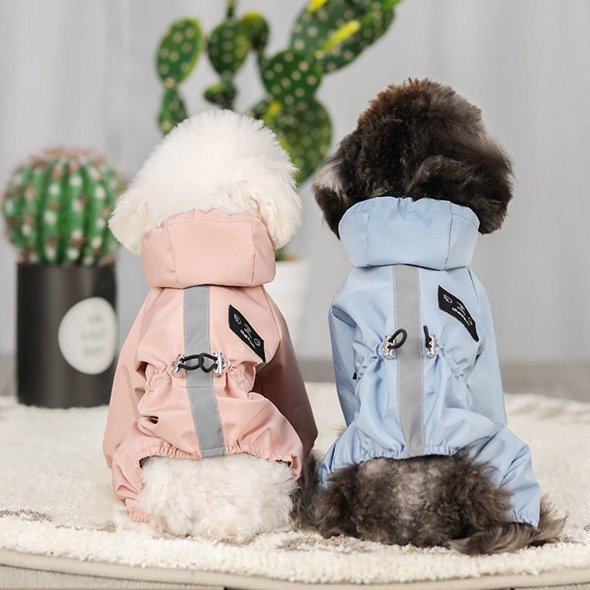 Waterproof Reflective Pet Raincoat with Hood Dog Coat S-XXL