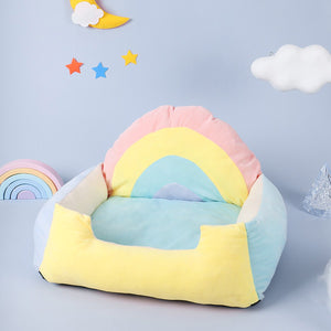 Rainbow Cat Sofa Semi-closed Four Seasons Cat Bed Mat Kennel Pet Supplies