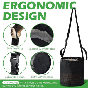 Durable Adjustable Horse Feeding Bag Slow Feed Hay Bag for Travel & Daily Use