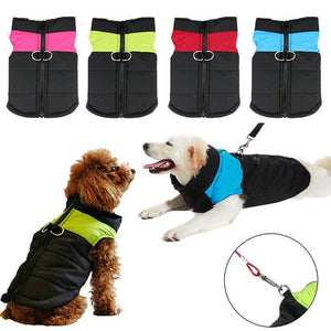 Warm Waterproof Large Dog Jacket - Padded Winter Coat for Pet Windbreaker Vest