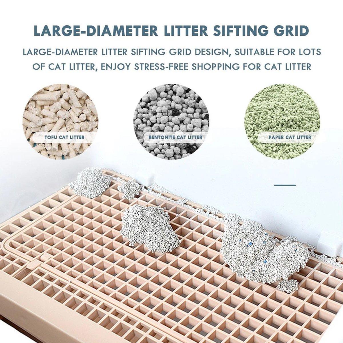 Semi Automatic Cat Litter Box Large Anti Splash Semi Enclosed Kitty Toilet