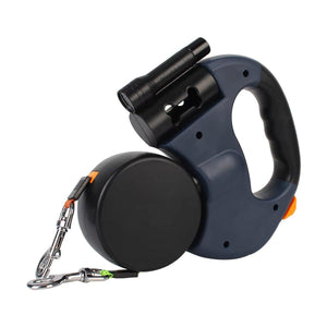 Dual Retractable Dog Leash with 360° Swivel and LED Flashlight