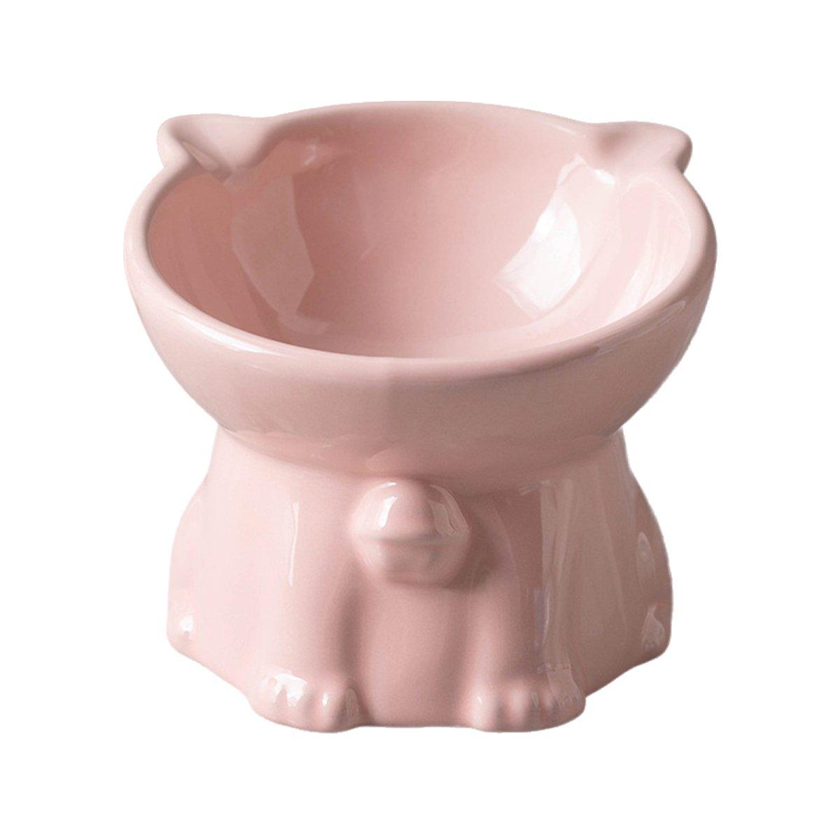 Tilted Ceramic Cat Bowl Ergonomic Design