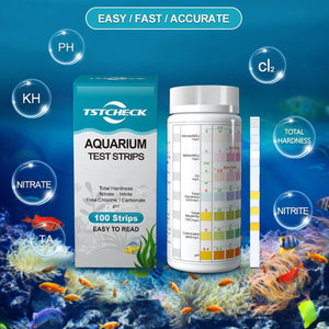 100pcs Comprehensive Aquarium Care with 7-in-1 Test Strips