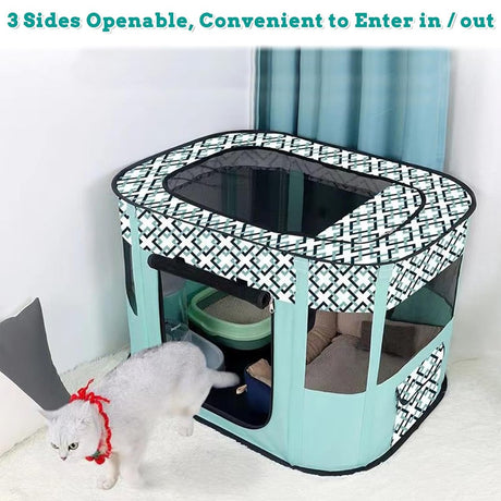 Foldable Cat Dog Kennel Pet Delivery Cage Portable Pet Fence Tent for Home