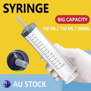 100-200ML Reusable Big Large Plastic Hydroponics Nutrient Measuring Syringe