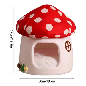 Mushroom Cat Kennel Cosy & Stylish Pet Bed for Cats and Small Animals