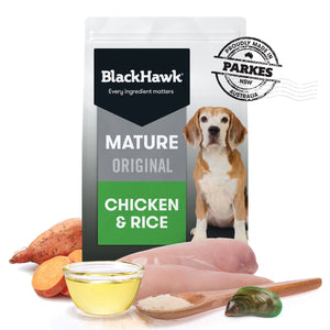 Black Hawk Original Mature Chicken & Rice Dry Dog Food For Aged 7+ 3KG/20KG