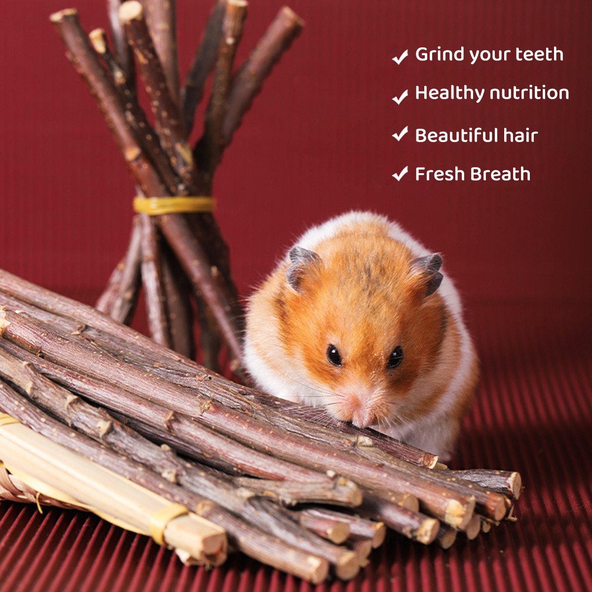 Natural Pet Chew Sticks - 100g Apple Branches and Sweet Bamboo