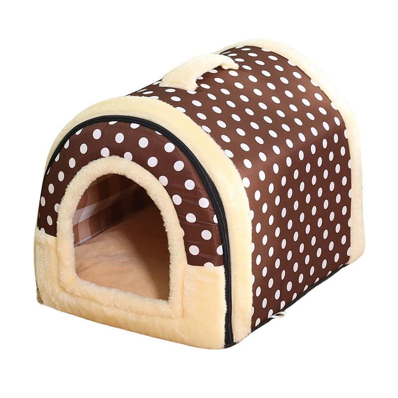 Pet Dog House Kennel Soft Igloo Beds Cave Cat Puppy Bed Doggy Warm Cushion Fold