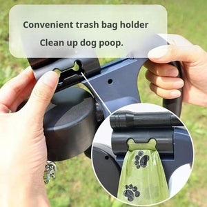 Dual Retractable Dog Leash with 360° Swivel and LED Flashlight