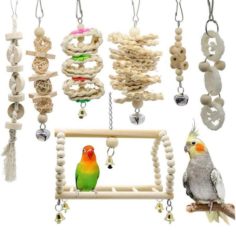 17PCS Bird Toys Swing Toys