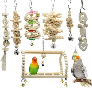 17PCS Bird Toys Swing Toys