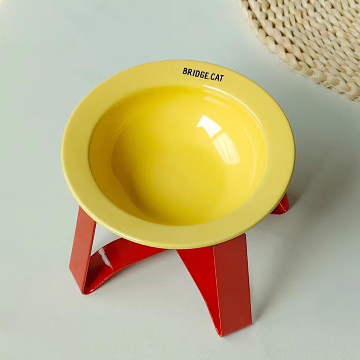 Elevated Ceramic Cat Bowl Anti-Slip Stand & Ergonomic Design for Cats