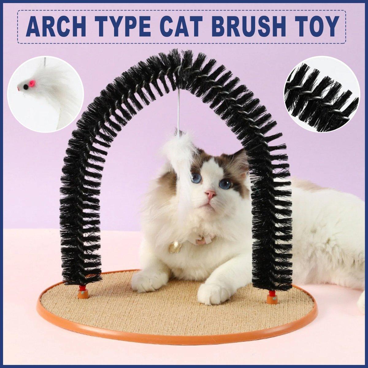 Arch Cat Scrub Brush Pet Grooming Toy Self Groomer Tickle Device for Cats