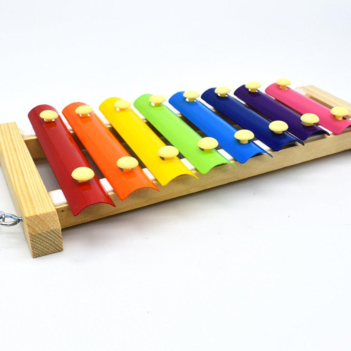 7-Tone Hanging Bird Xylophone Musical Toy for Chickens & Parrots