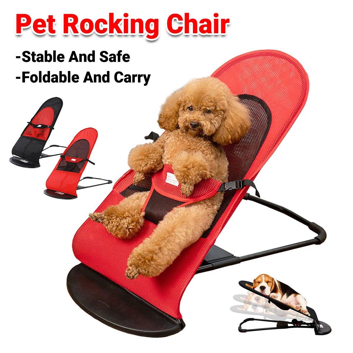 Foldable Pet Rocking Chair Portable & Comfortable Relaxation Seat for Dogs & Cats