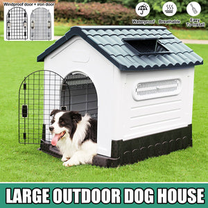 Dog Kennel Four Seasons Sunscreen Rainproof Outdoor Pet Shelter with Toilet