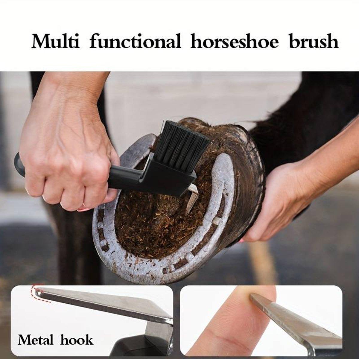 Horseshoe Cleaning Hook Brush Equestrian Horse Hoof Care