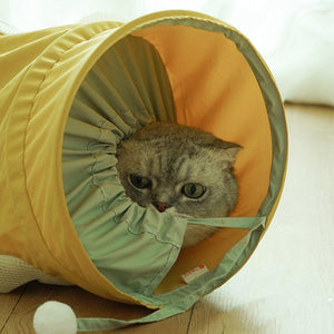 Spiral Folding Cat Play Tunnel Cooling Fabric Tunnel for Cats