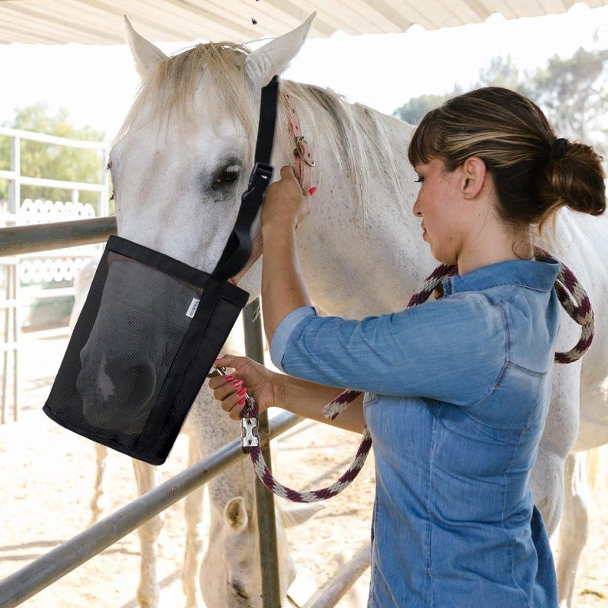 Durable Adjustable Horse Feeding Bag Slow Feed Hay Bag for Travel & Daily Use