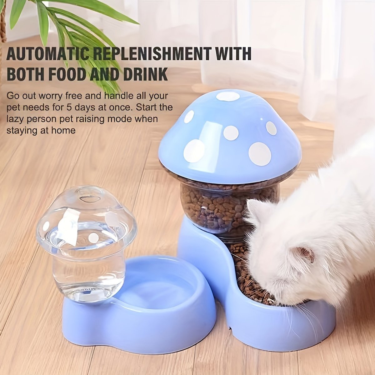 Mushroom Pet Bowl Dual-Use Food & Water Bowl