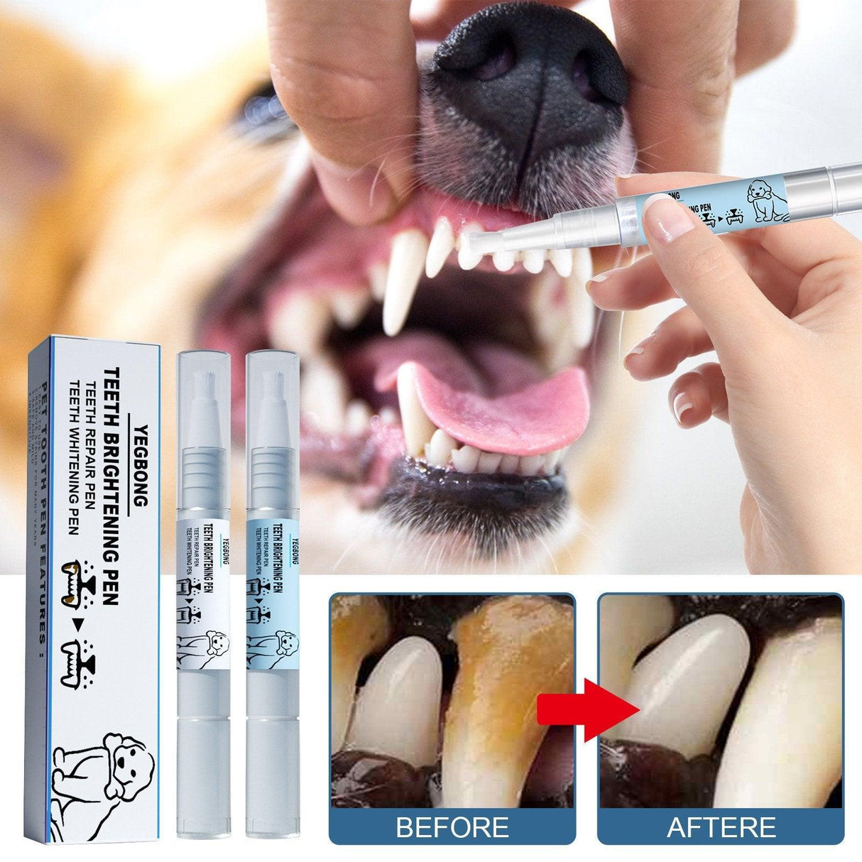 Teeth Brightening Pen for Dog Teeth Cleaning & Tartar Removal