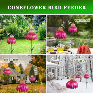 Metal Coneflower Bird Feeder for Small Birds