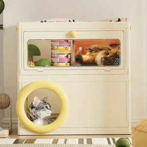 3-in-1 Pet Multifunctional Storage Box Cat Nest Scratcher & Organizer