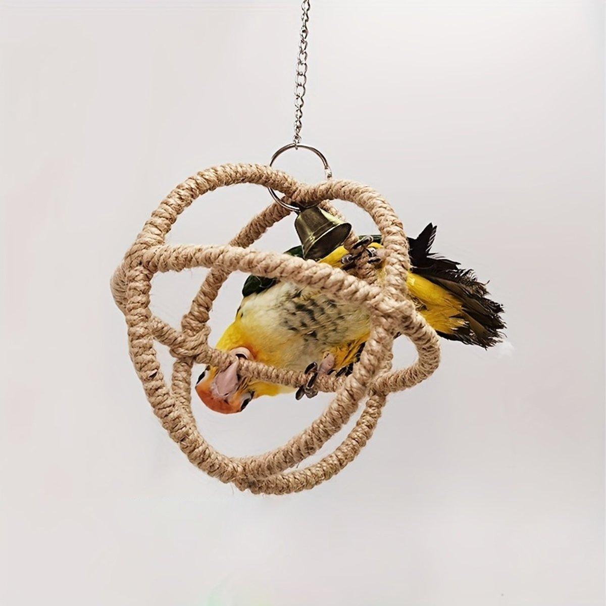 Parrot Toy Bite Exquisite Ball Ring Hemp Rope Bird Toy Ring Swing Pet Toy Bird Bite Supplies