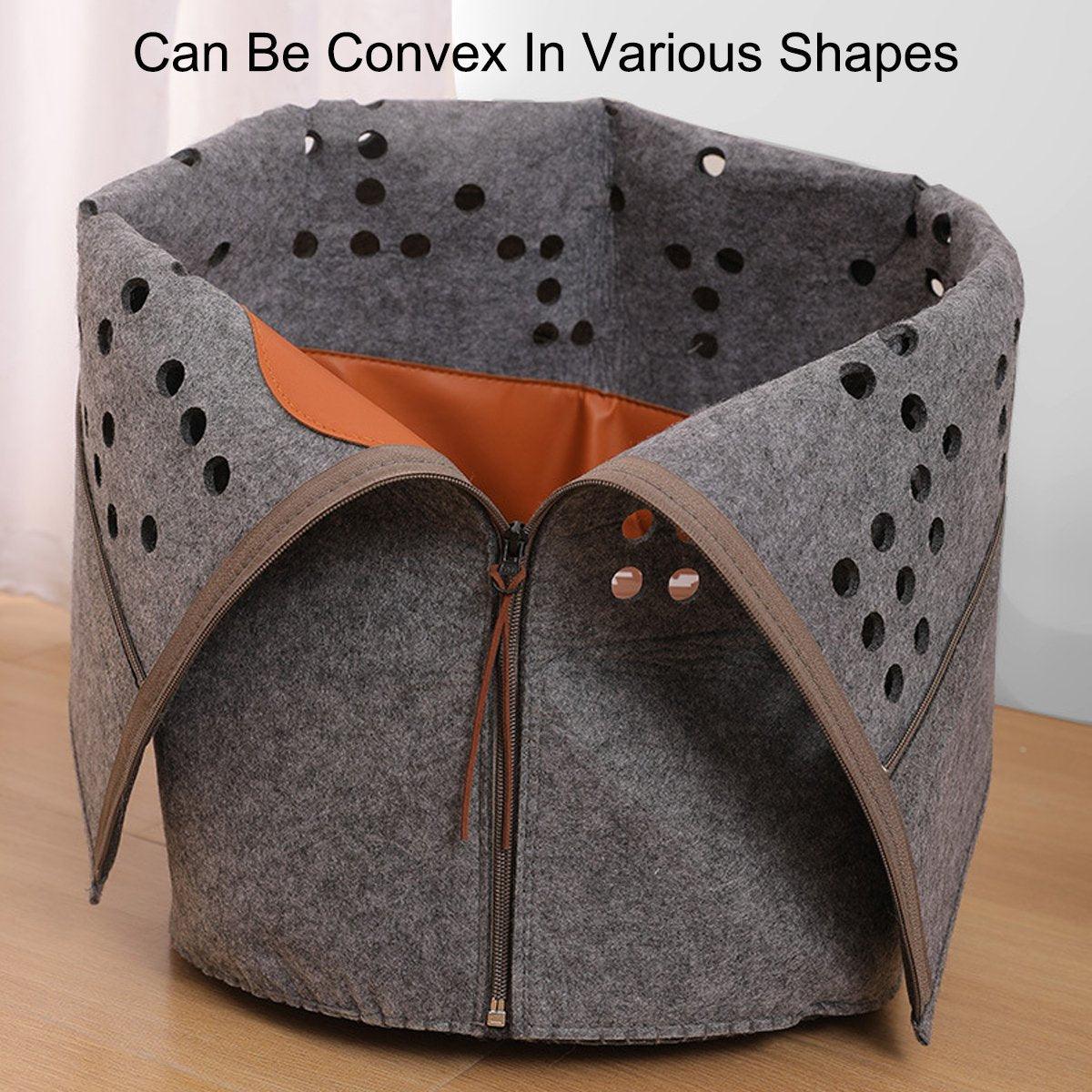 Foldable Felt Pet Nest Comfortable All-Season Bed for Cats & Small Dogs