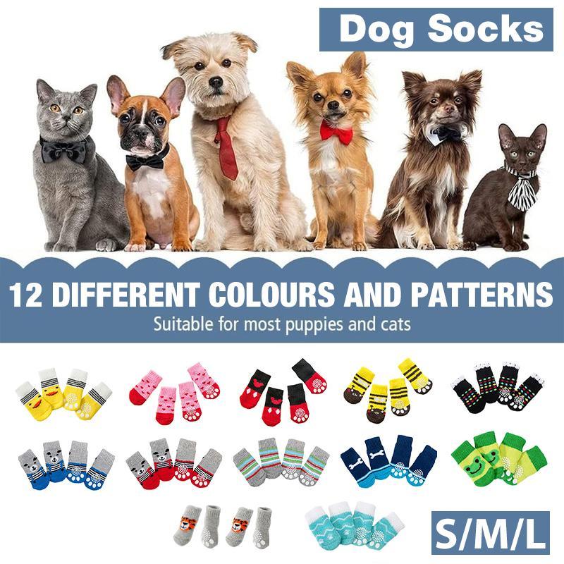 Dog Socks Non-Slip Grip Slip Anti-Skid S M L - Puppy Cat Pet Shoes Slippers