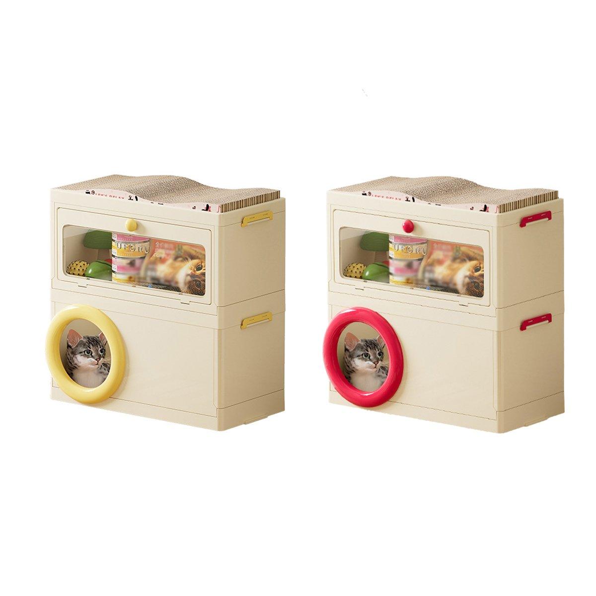 3-in-1 Pet Multifunctional Storage Box Cat Nest Scratcher & Organizer