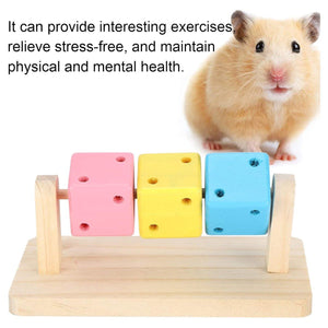 Wooden Chew Toy with Colorful Blocks Small Pet Toys