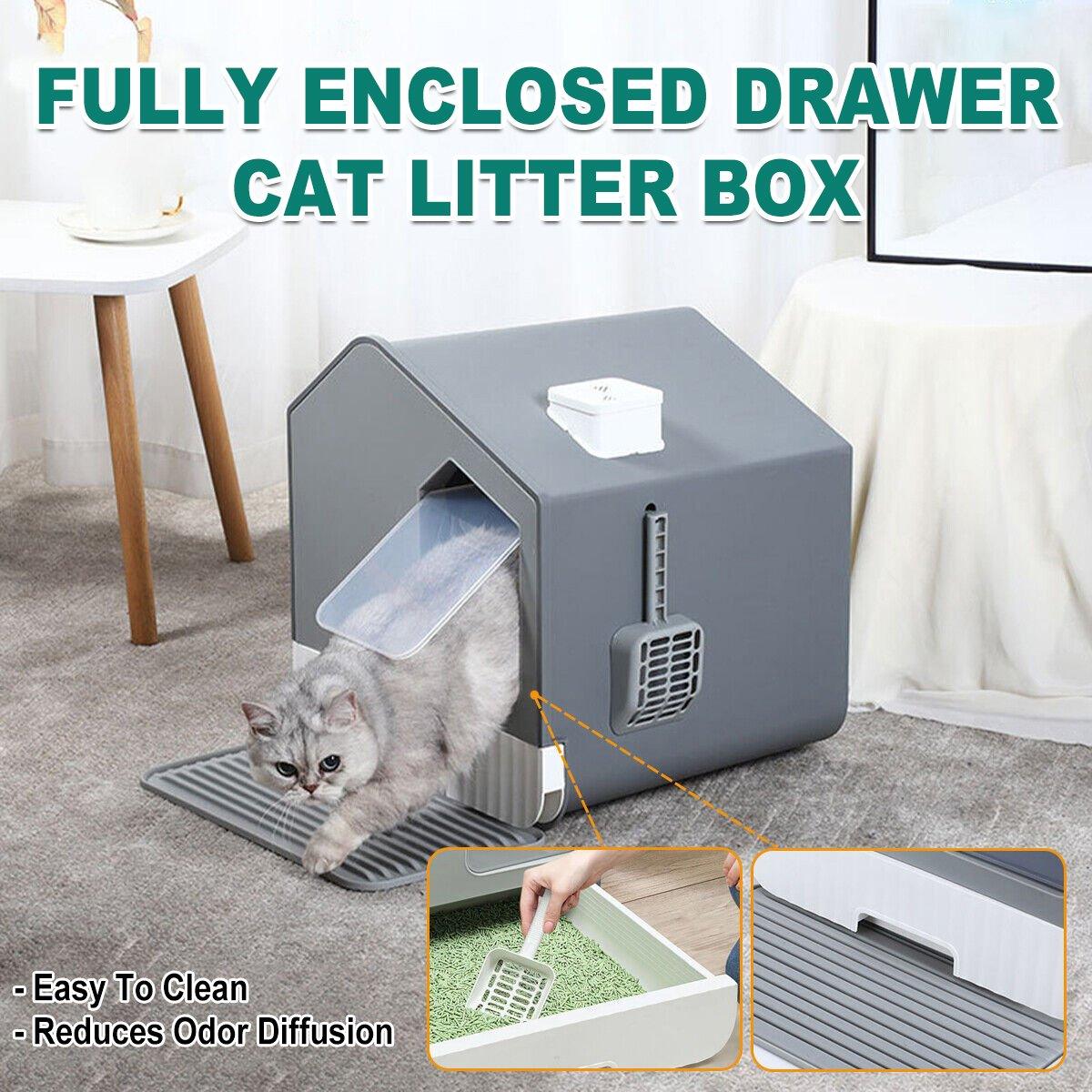 Cat Litter Box Anti-splash Large Fully Enclosed Drawer Type Cat Toilet