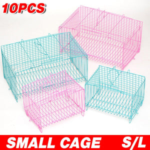 Wire Frame Small Pet Transport Cages Set Durable and Foldable 10 Pack